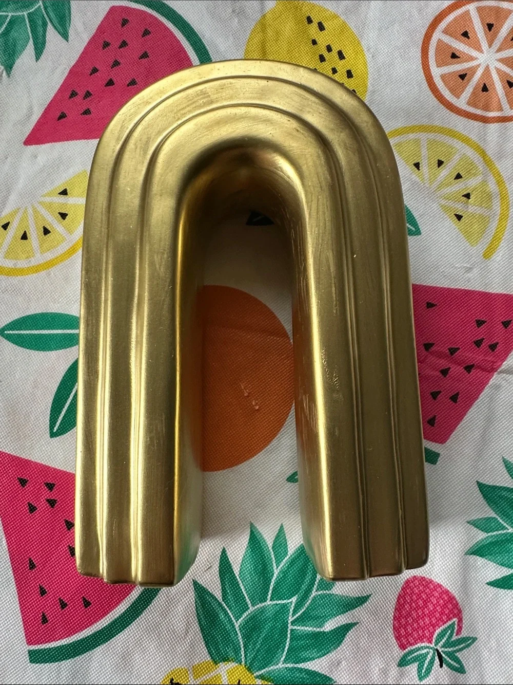 Gold Rainbow Sculptural Vase Accent